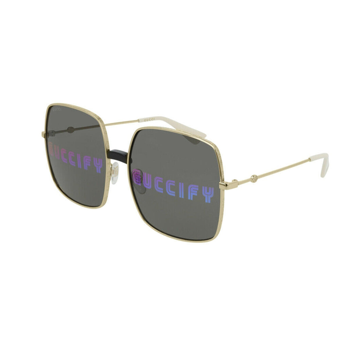 Gucci Women's Sunglasses Fall Winter 2018 Gold Multicolor Nylon Nylon Mirror(Double) GG0414S 002