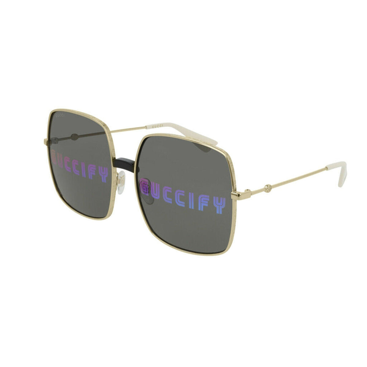 Gucci Women&#39;s Sunglasses Fall Winter 2018 Gold Multicolor Nylon Nylon Mirror(Double) GG0414S 002