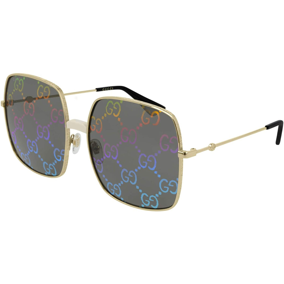 Gucci Women's Sunglasses Fall Winter 2018 Gold Multicolor Nylon Nylon Mirror(Double) GG0414S 003
