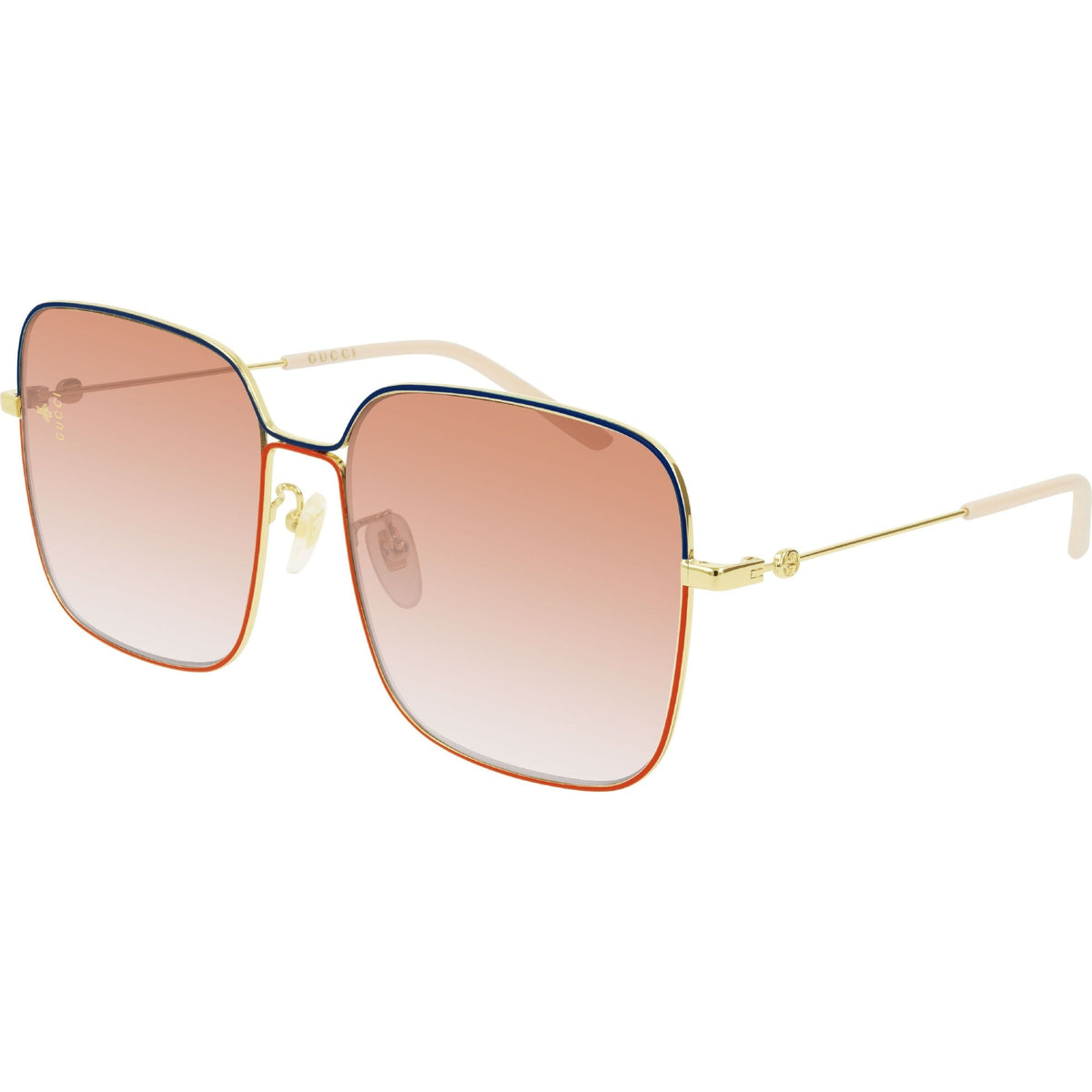 Gucci Women's Sunglasses Spring Summer 2019 Gold Orange Nylon Nylon Gradient GG0443S 005