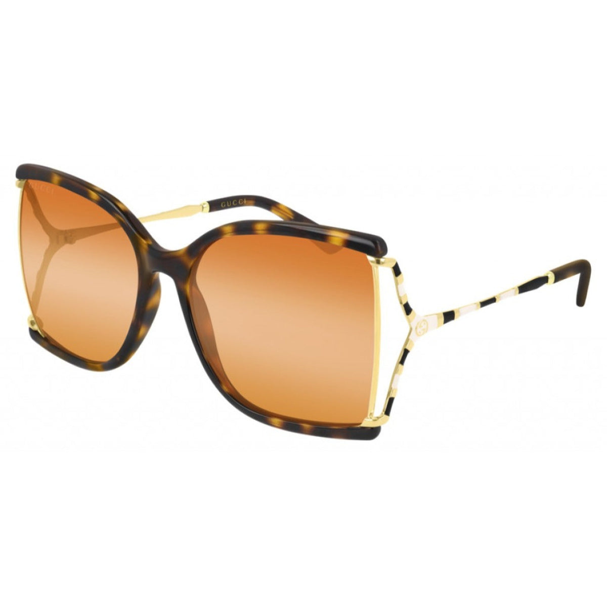 Gucci Women&#39;s Sunglasses Fall Winter 2019 Havana Orange Nylon Nylon Gradient GG0592S 003