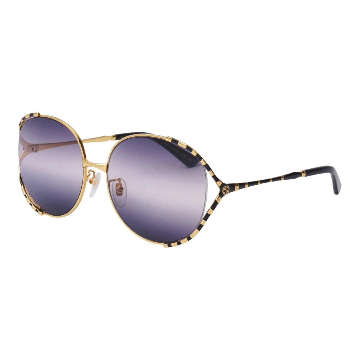 Gucci Women&#39;s Sunglasses Fall Winter 2019 Gold Grey Nylon Nylon Gradient(Double) GG0595S 001