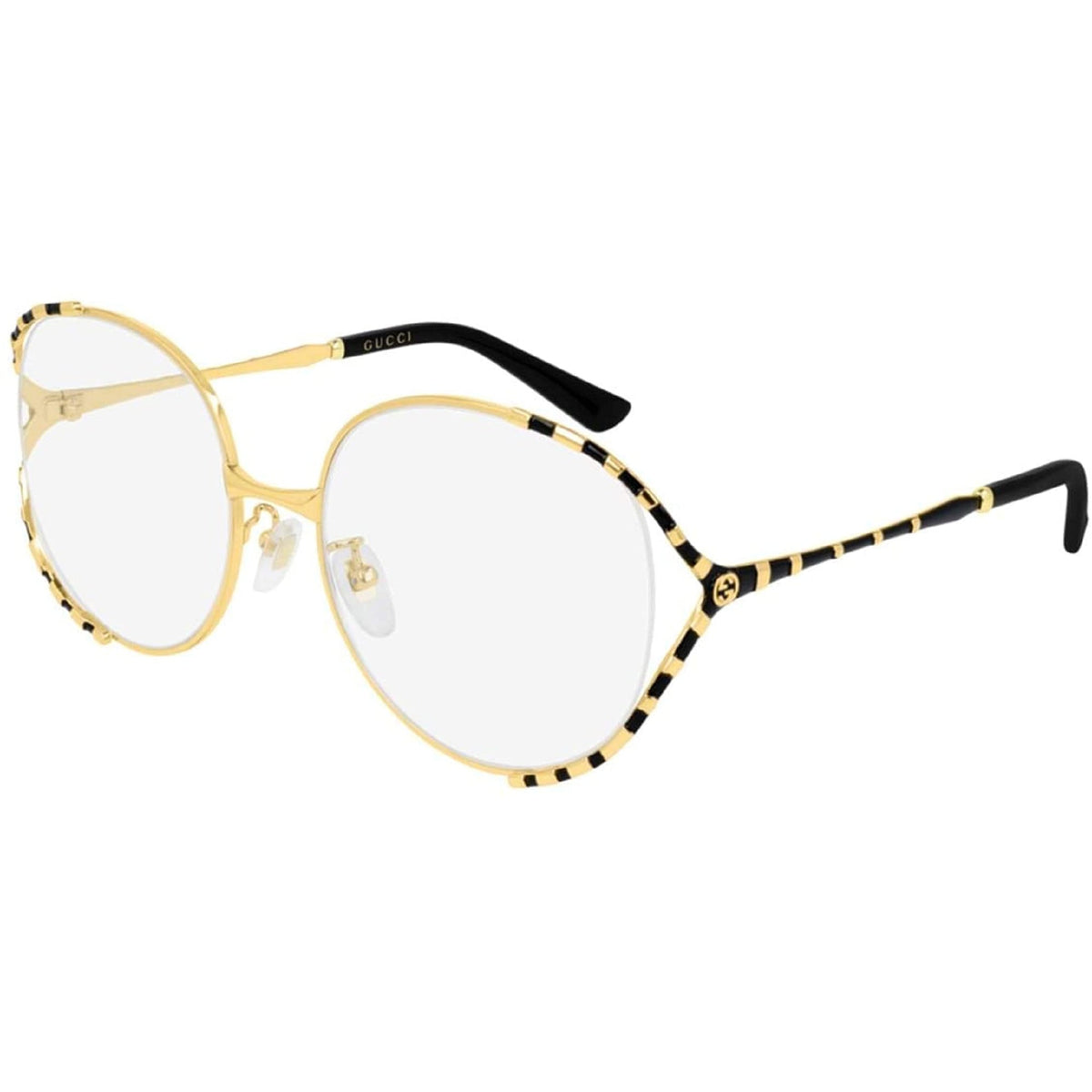 Gucci Women&#39;s Sunglasses Fall Winter 2019 Gold Transparent Demo Lens Demo Lens  GG0596OA 001