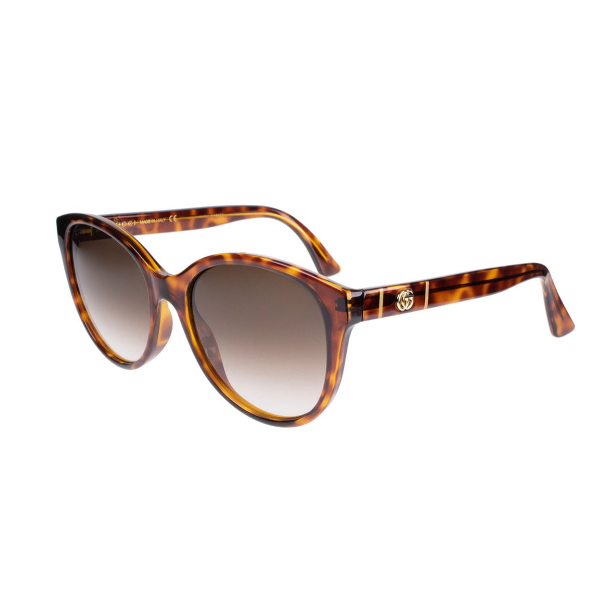 Gucci Women's Sunglasses Spring Summer 2020 Havana Brown CR 39 CR 39 Gradient GG0631S 002