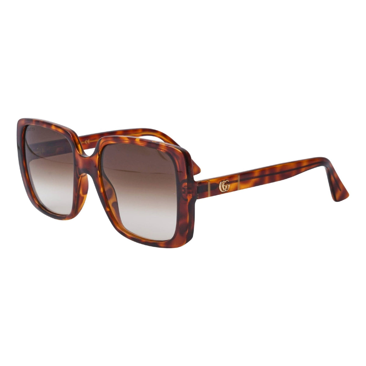 Gucci Women's Sunglasses Spring Summer 2020 Havana Brown CR 39 CR 39 Gradient GG0632S 002