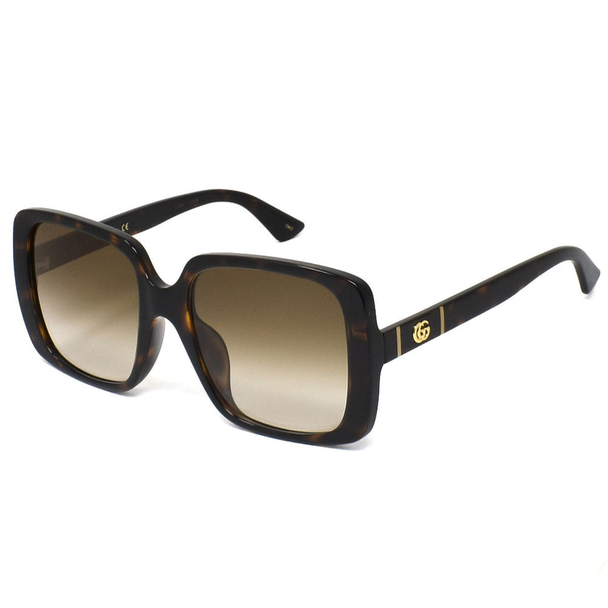 Gucci Women's Sunglasses Spring Summer 2020 Havana Brown CR 39 CR 39 Gradient GG0632SA 002