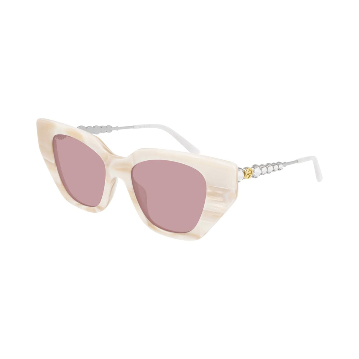 Gucci Women's Sunglasses Spring Summer 2020 White Pink Nylon Nylon GG0641S 004