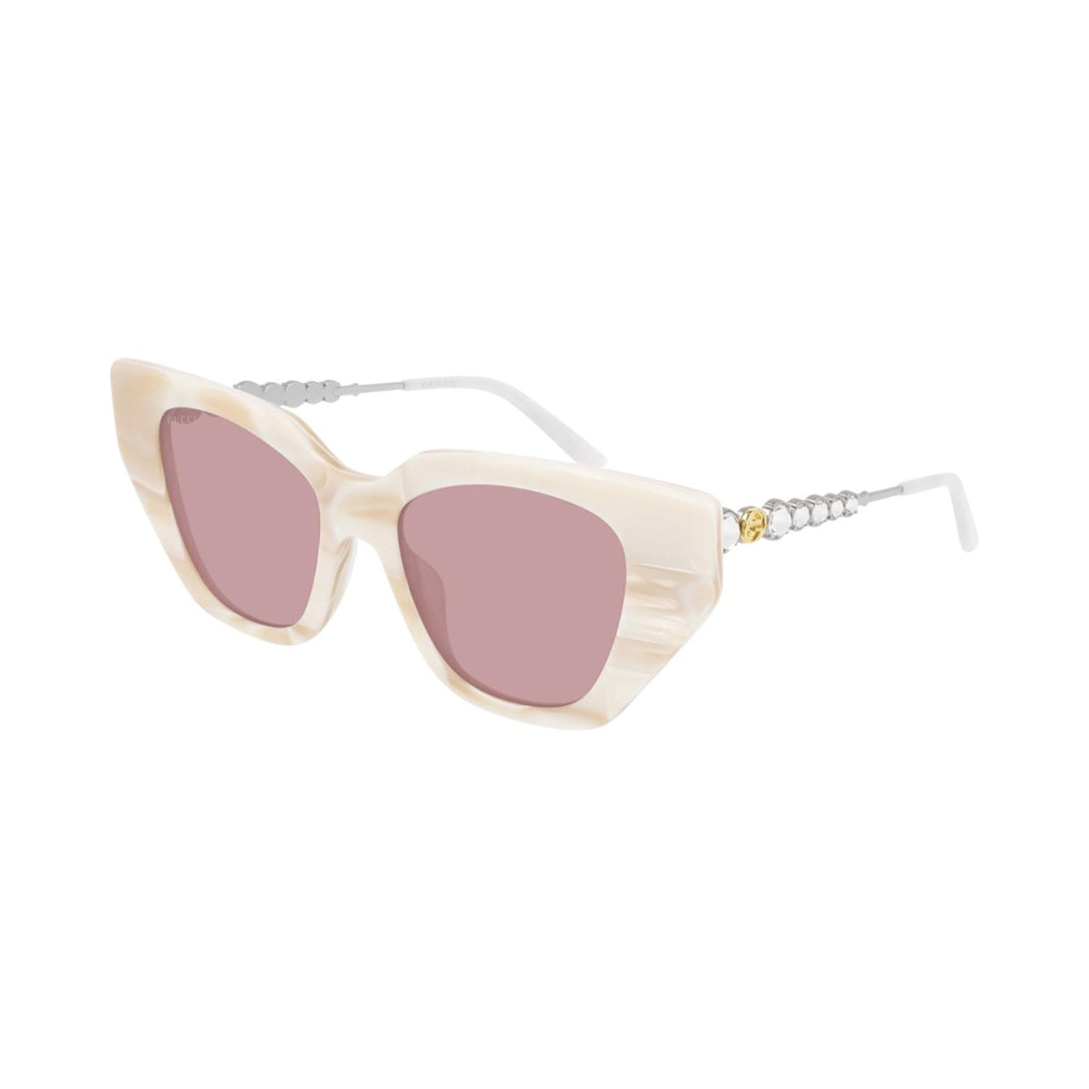 Gucci Women&#39;s Sunglasses Spring Summer 2020 White Pink Nylon Nylon GG0641S 004