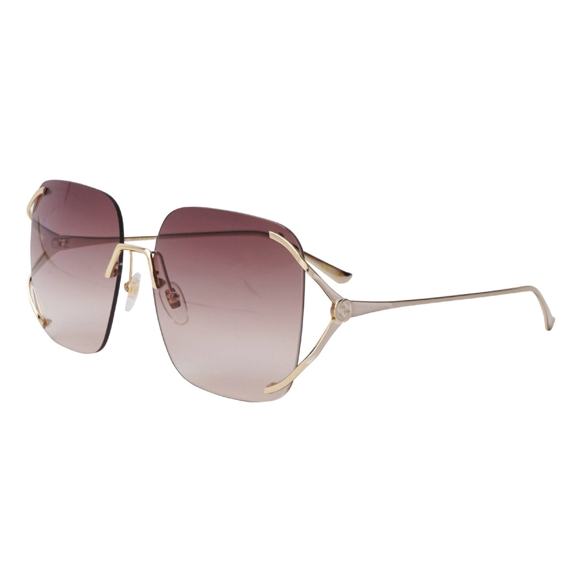 Gucci Women's Sunglasses Spring Summer 2020 Gold Brown Nylon Nylon Gradient GG0646S 002
