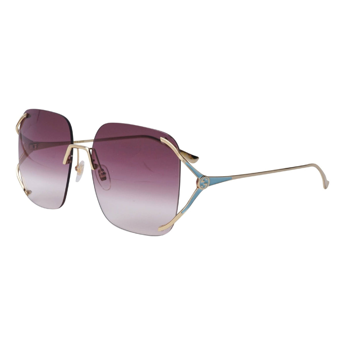 Gucci Women&#39;s Sunglasses Spring Summer 2020 Gold Violet Nylon Nylon Gradient GG0646S 003