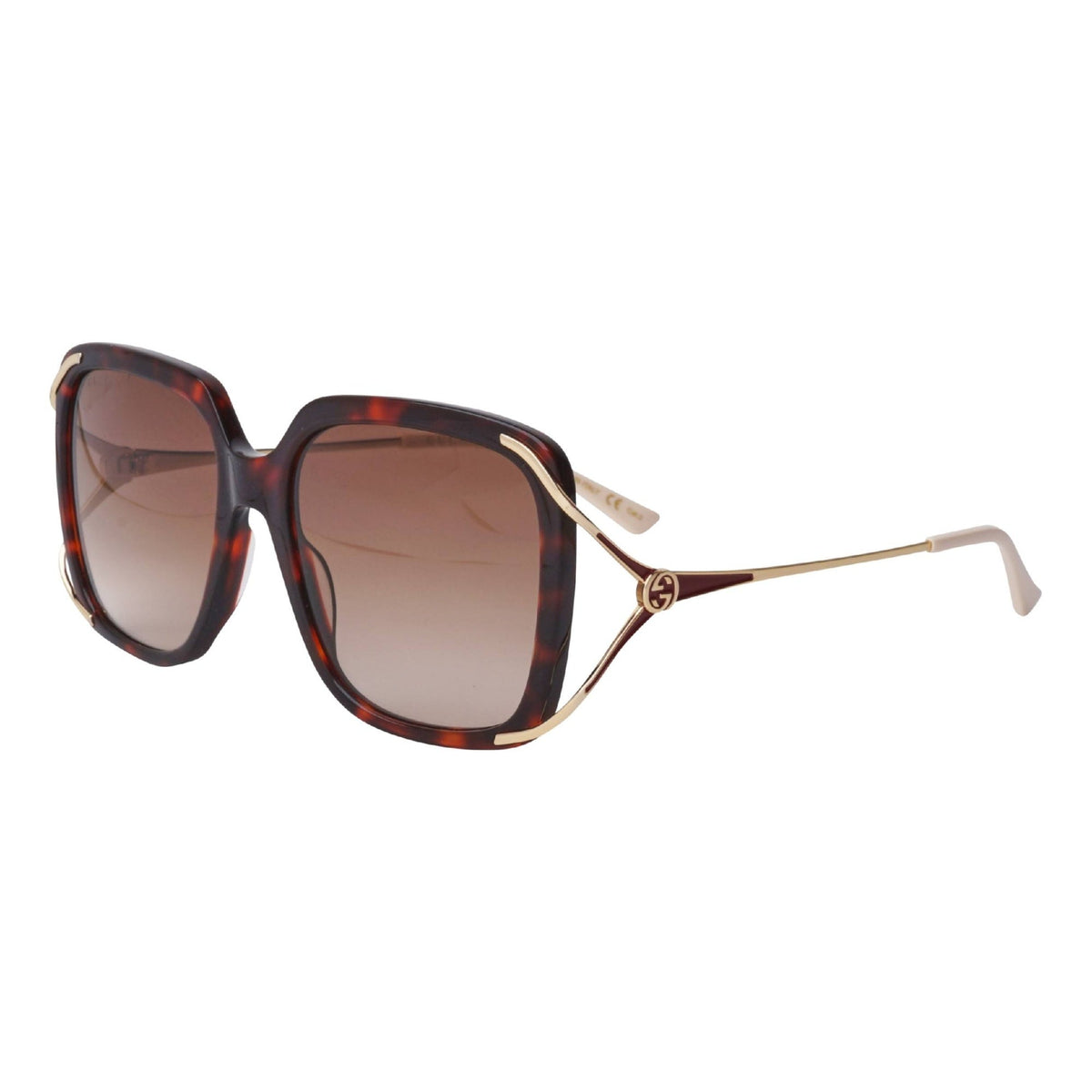 Gucci Women&#39;s Sunglasses Spring Summer 2020 Havana Brown Nylon Nylon Gradient GG0647S 002