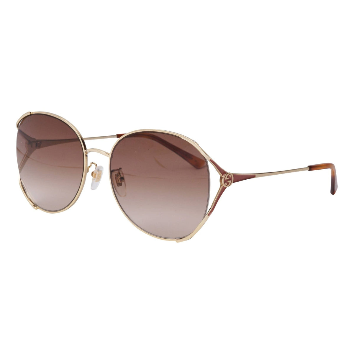 Gucci Women's Sunglasses Spring Summer 2020 Gold Brown Nylon Nylon Gradient GG0650SK 004