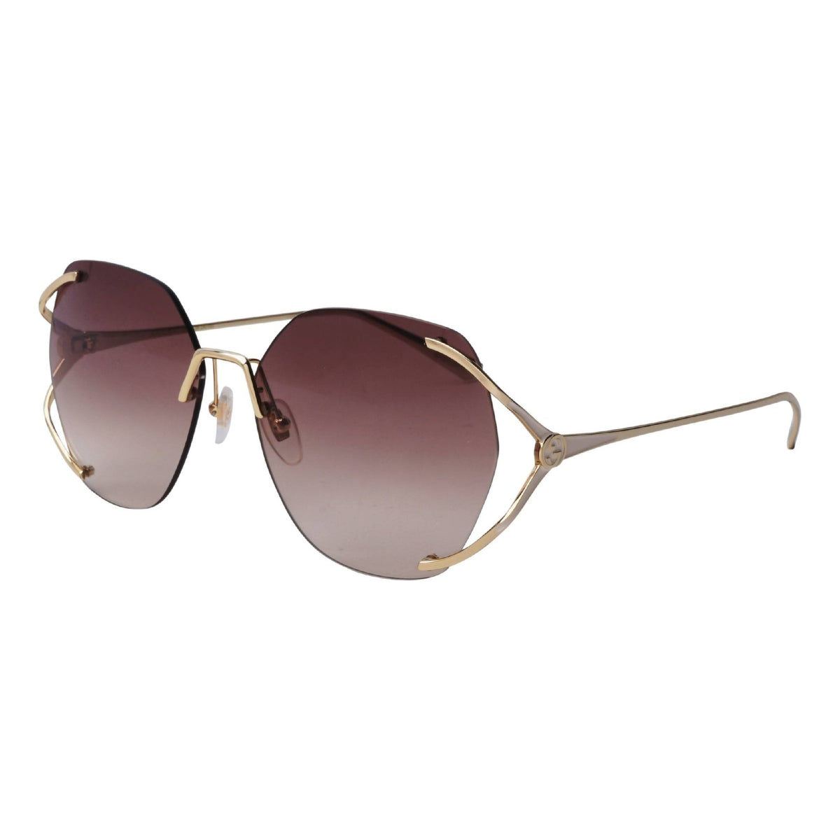 Gucci Women's Sunglasses Fall Winter 2020 Gold Brown Nylon Nylon Gradient GG0651S 003