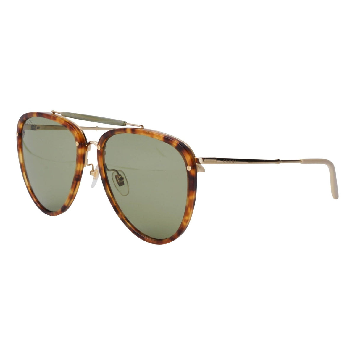 Gucci Men&#39;s Sunglasses Spring Summer 2020 Havana Green Nylon Nylon GG0672S 003