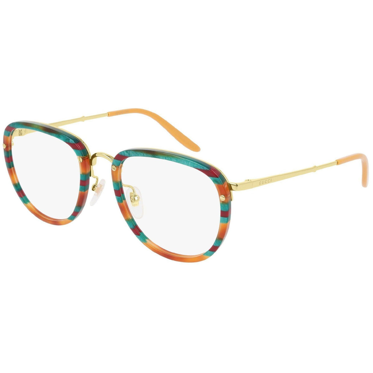 Gucci Men's Sunglasses Spring Summer 2020 Havana Transparent Demo Lens Demo Lens  GG0675O 004