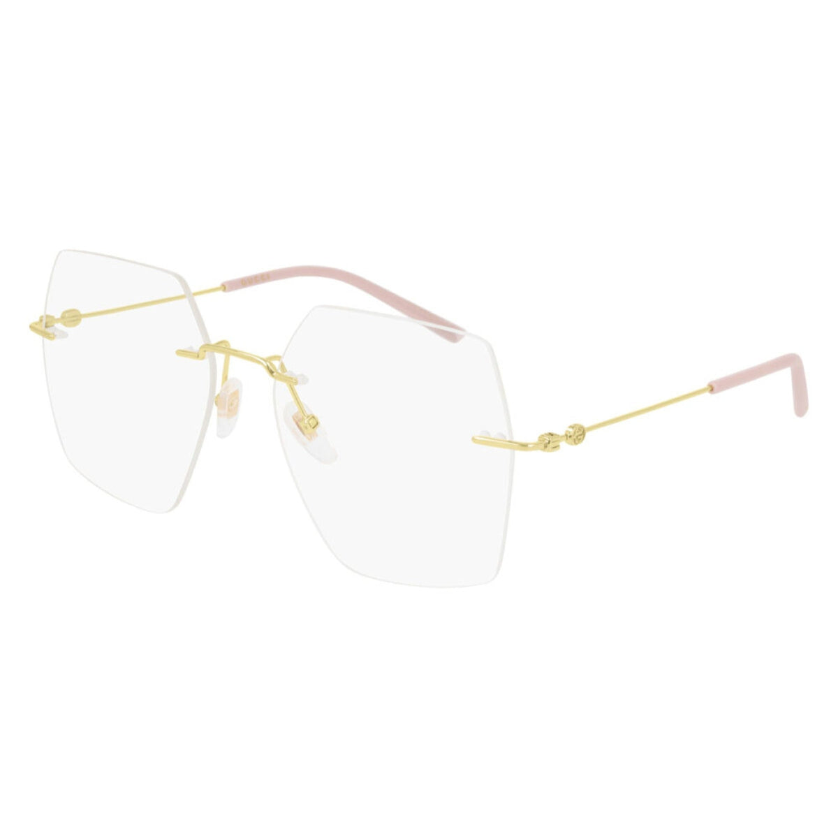 Gucci Women&#39;s Sunglasses Spring Summer 2020 Gold Transparent Demo Lens Demo Lens  GG0683O 004