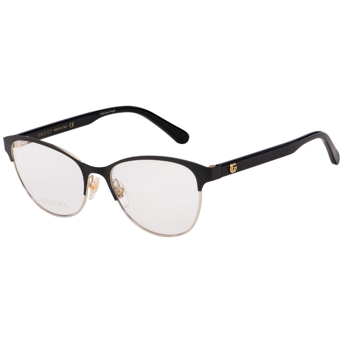 Gucci Women&#39;s Sunglasses Spring Summer 2020 Black Transparent Demo Lens Demo Lens  GG0718O 005