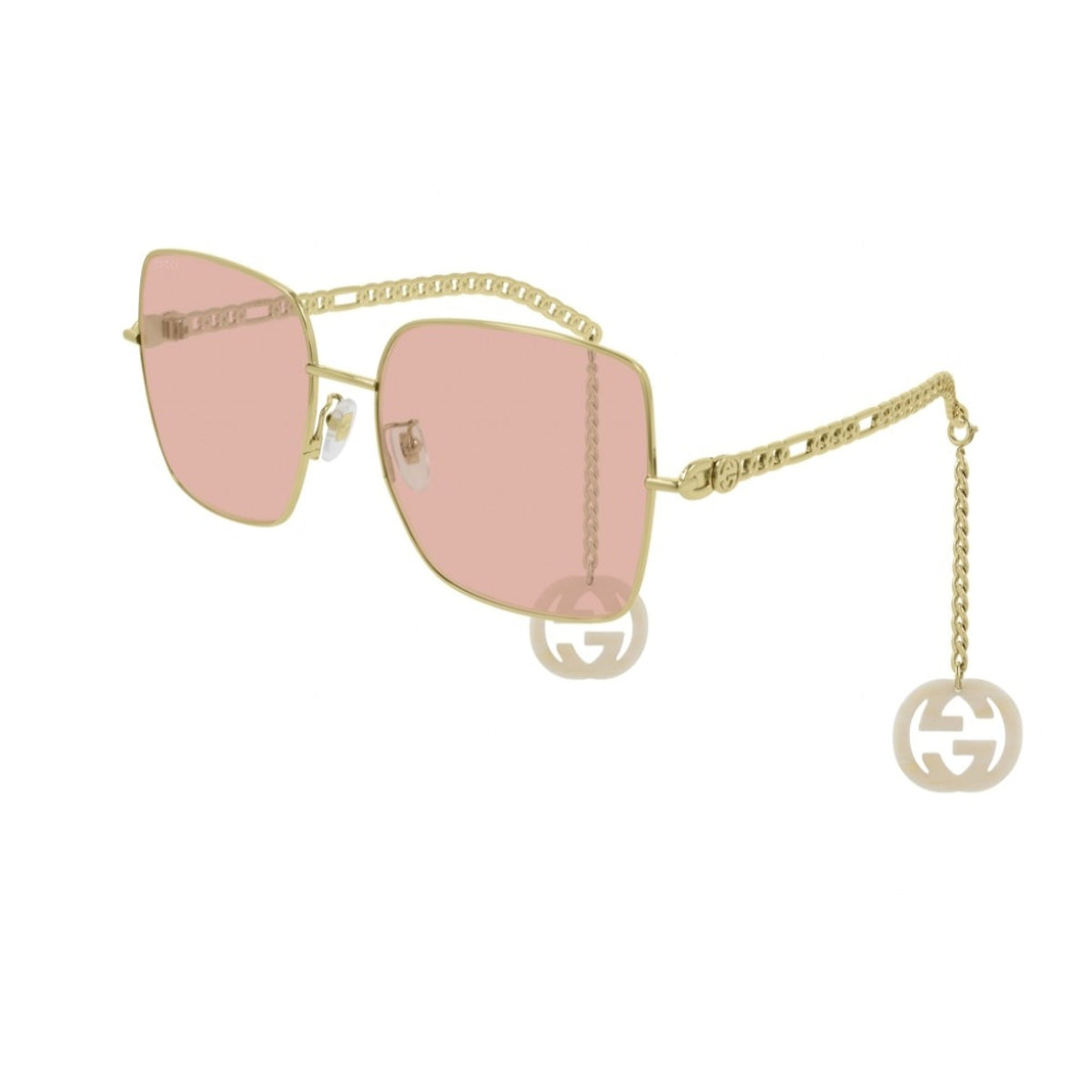 Gucci Women's Sunglasses Spring Summer 2020 Gold Pink Nylon Nylon GG0724S 003