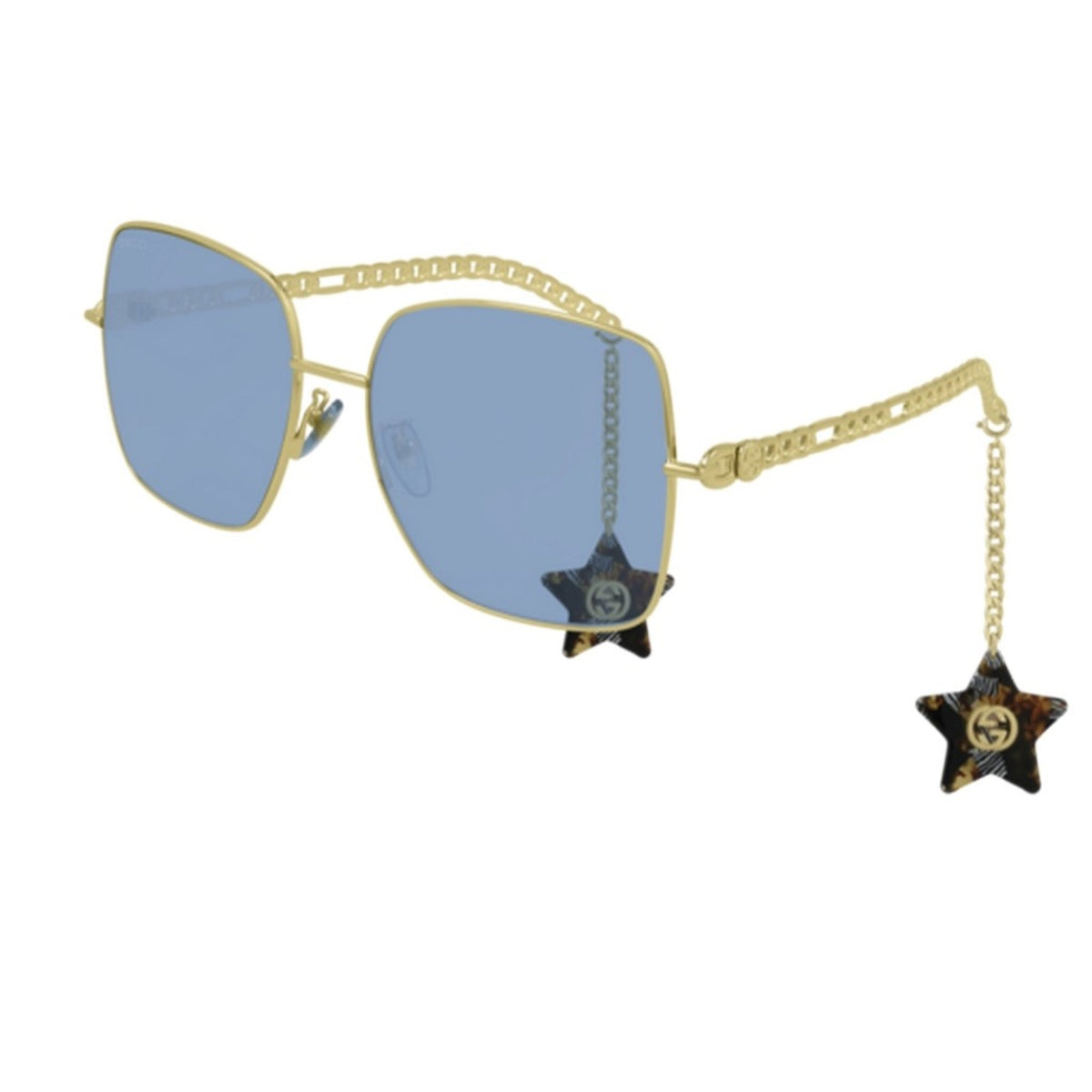 Gucci Women's Sunglasses Spring Summer 2021 Gold Blue Nylon Nylon GG0724S 004