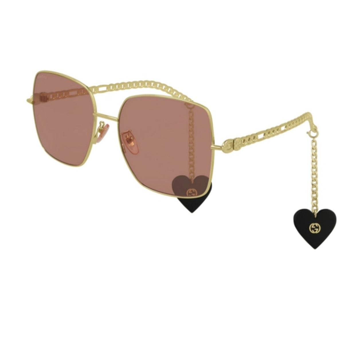 Gucci Women&#39;s Sunglasses Spring Summer 2021 Gold Orange Nylon Nylon GG0724S 005