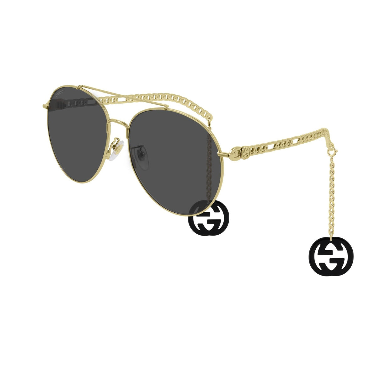 Gucci Women's Sunglasses Spring Summer 2020 Gold Grey Nylon Nylon GG0725S 001