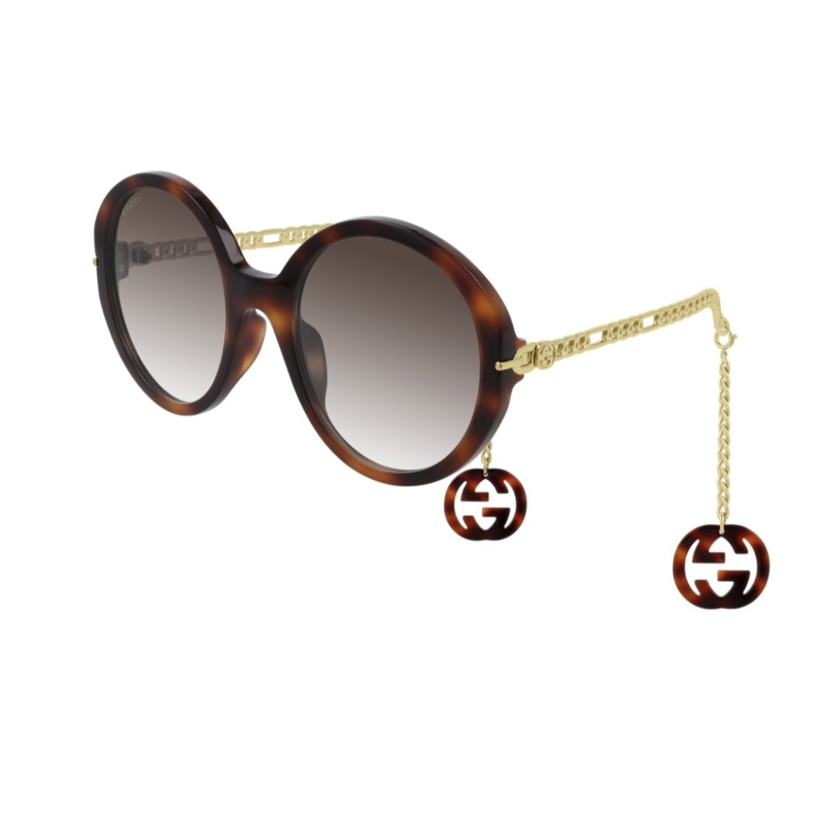 Gucci Women&#39;s Sunglasses Spring Summer 2020 Havana Brown Nylon Nylon Gradient GG0726S 002