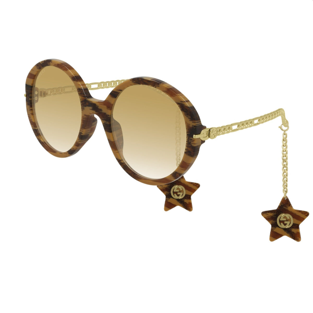 Gucci Women's Sunglasses Spring Summer 2021 Havana Yellow Nylon Nylon Gradient GG0726S 004
