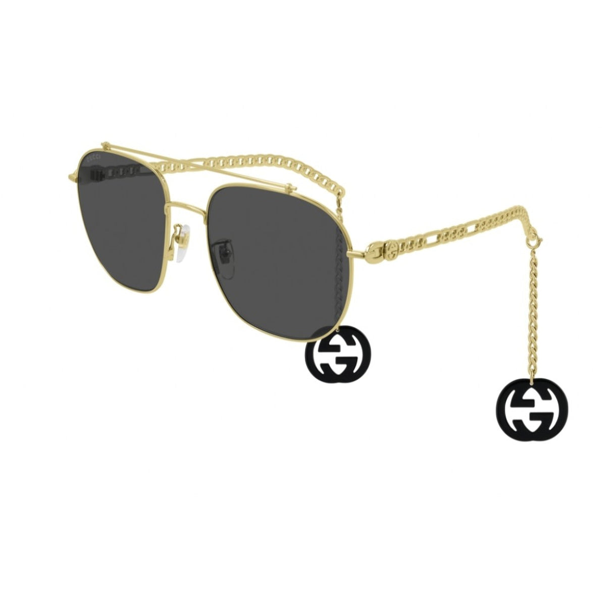 Gucci Men&#39;s Sunglasses Spring Summer 2020 Gold Grey Nylon Nylon GG0727S 001