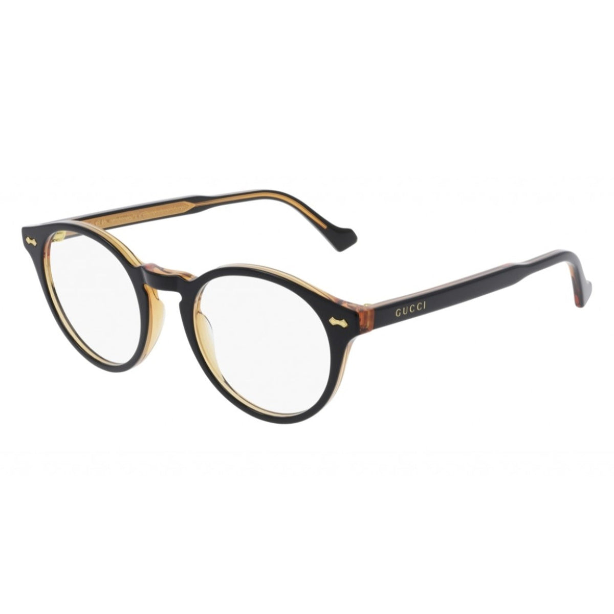 Gucci Unisex Sunglasses Spring Summer 2020 Black Transparent Demo Lens Demo Lens  GG0738O 004