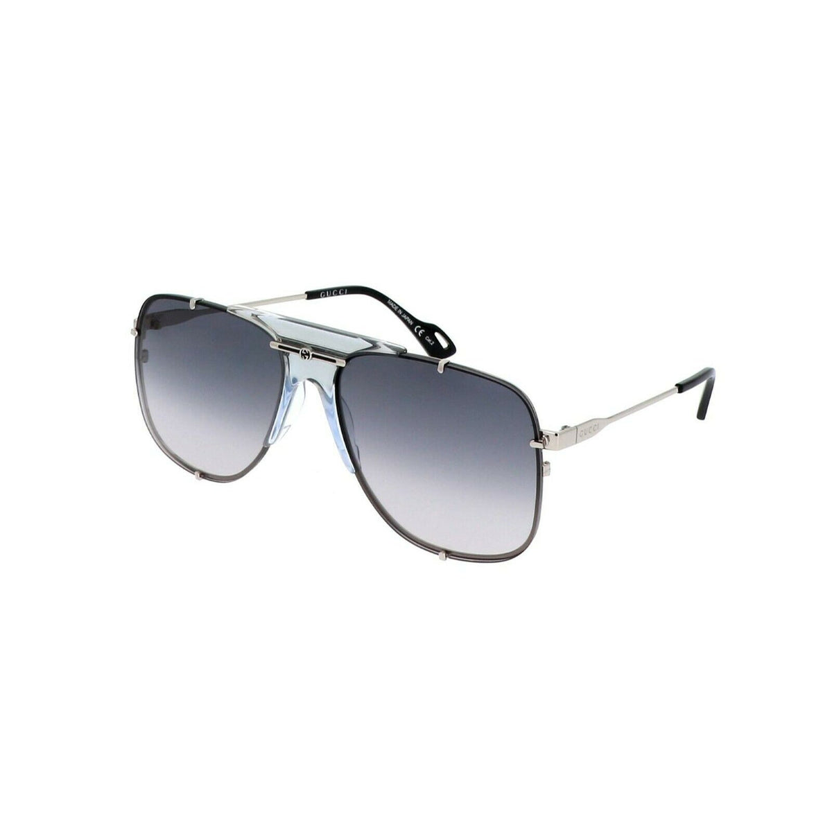 Gucci Women's Sunglasses Spring Summer 2020 Silver Grey Nylon Nylon Gradient GG0739S 001