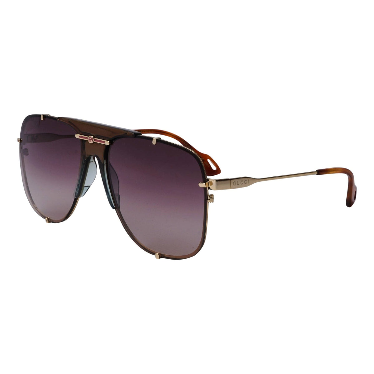 Gucci Women's Sunglasses Spring Summer 2020 Gold Brown Nylon Nylon Gradient GG0739S 002