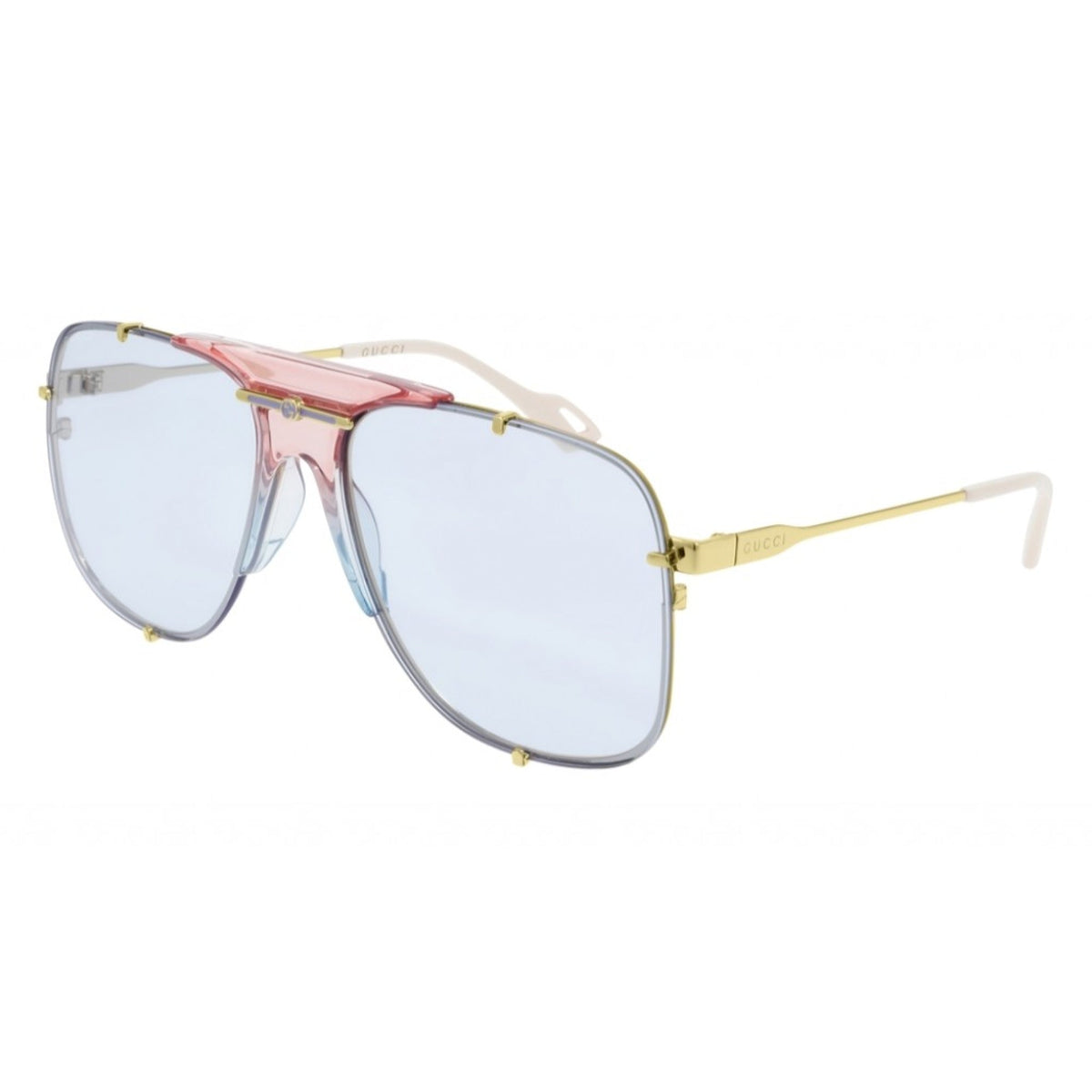 Gucci Women's Sunglasses Spring Summer 2020 Gold Light Blue Nylon Nylon GG0739S 005