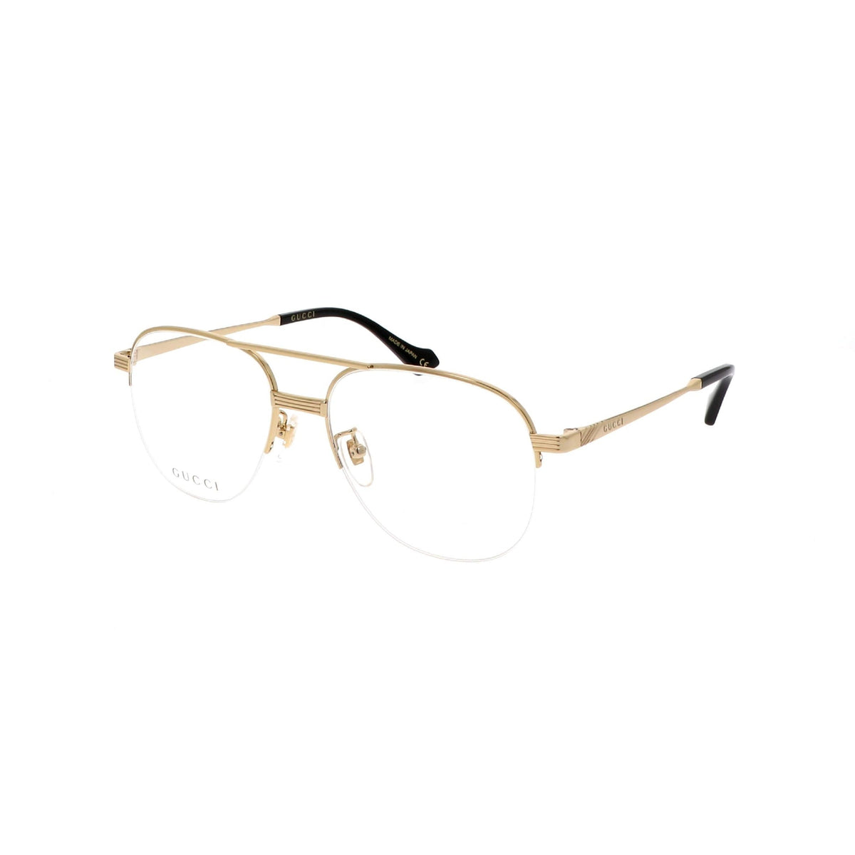 Gucci Men's Sunglasses Spring Summer 2020 Gold Transparent Demo Lens Demo Lens  GG0745O 001