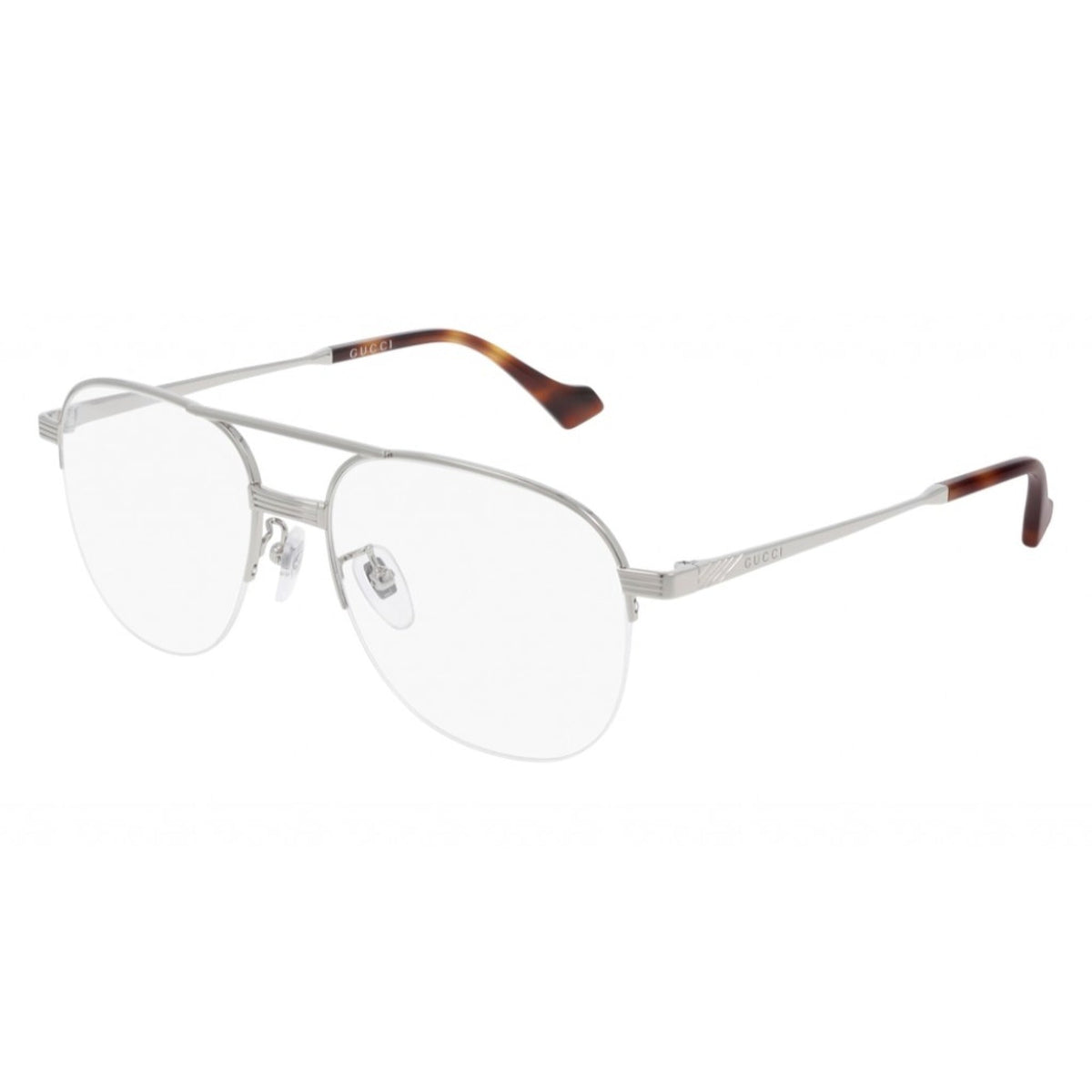 Gucci Men's Sunglasses Spring Summer 2020 Silver Transparent Demo Lens Demo Lens  GG0745O 004