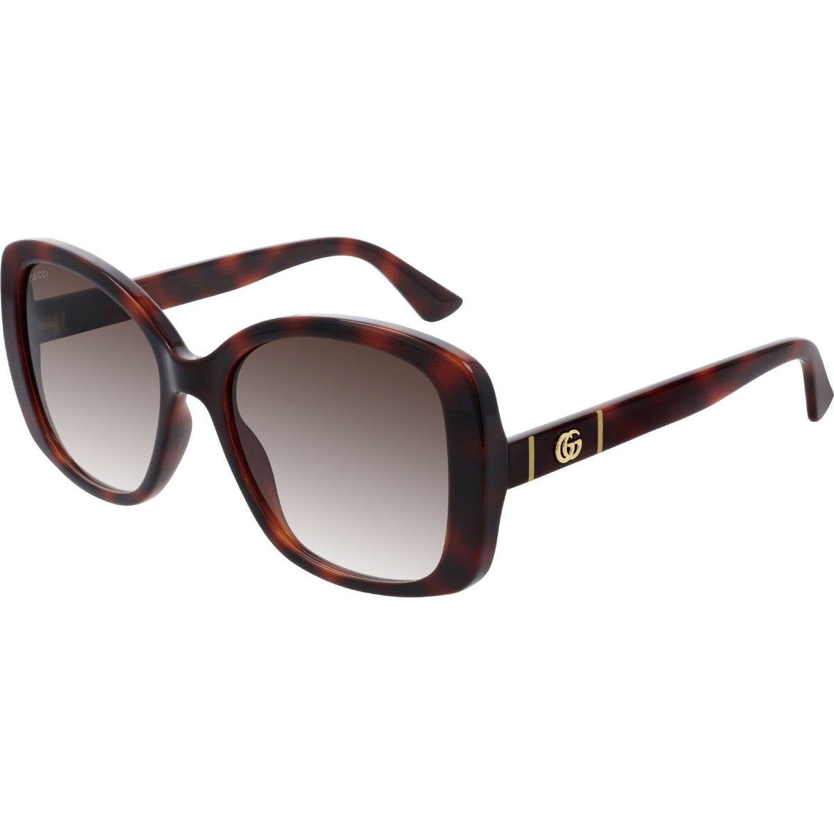 Gucci Women's Sunglasses Spring Summer 2020 Havana Brown CR 39 CR 39 Gradient GG0762S 002
