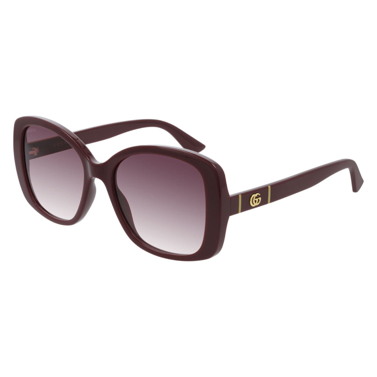 Gucci Women's Sunglasses Spring Summer 2020 Burgundy Red CR 39 CR 39 Gradient GG0762S 003