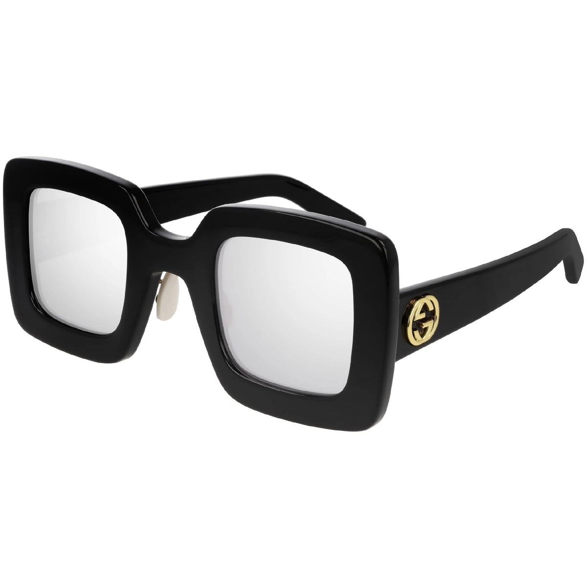 Gucci Women's Sunglasses Spring Summer 2020 Black Silver Nylon Nylon Mirror(Double) GG0780S 004