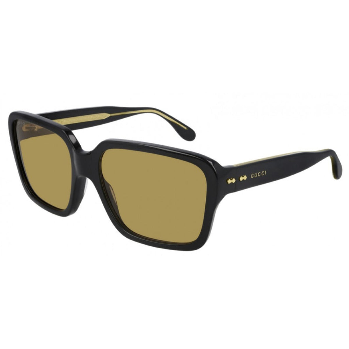 Gucci Men&#39;s Sunglasses Fall Winter 2020 Black Yellow Nylon Nylon GG0786S 001