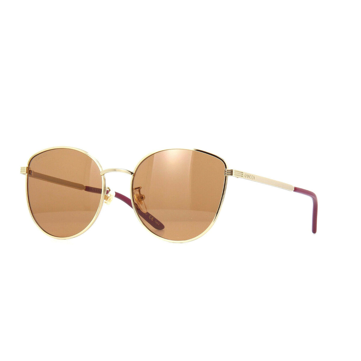 Gucci Women's Sunglasses Fall Winter 2020 Gold Brown Nylon Nylon GG0807SA 002