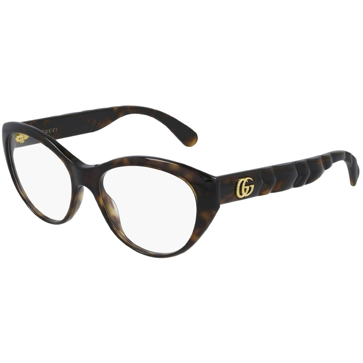 Gucci Women's Sunglasses Fall Winter 2020 Havana Transparent Demo Lens Demo Lens  GG0812O 002