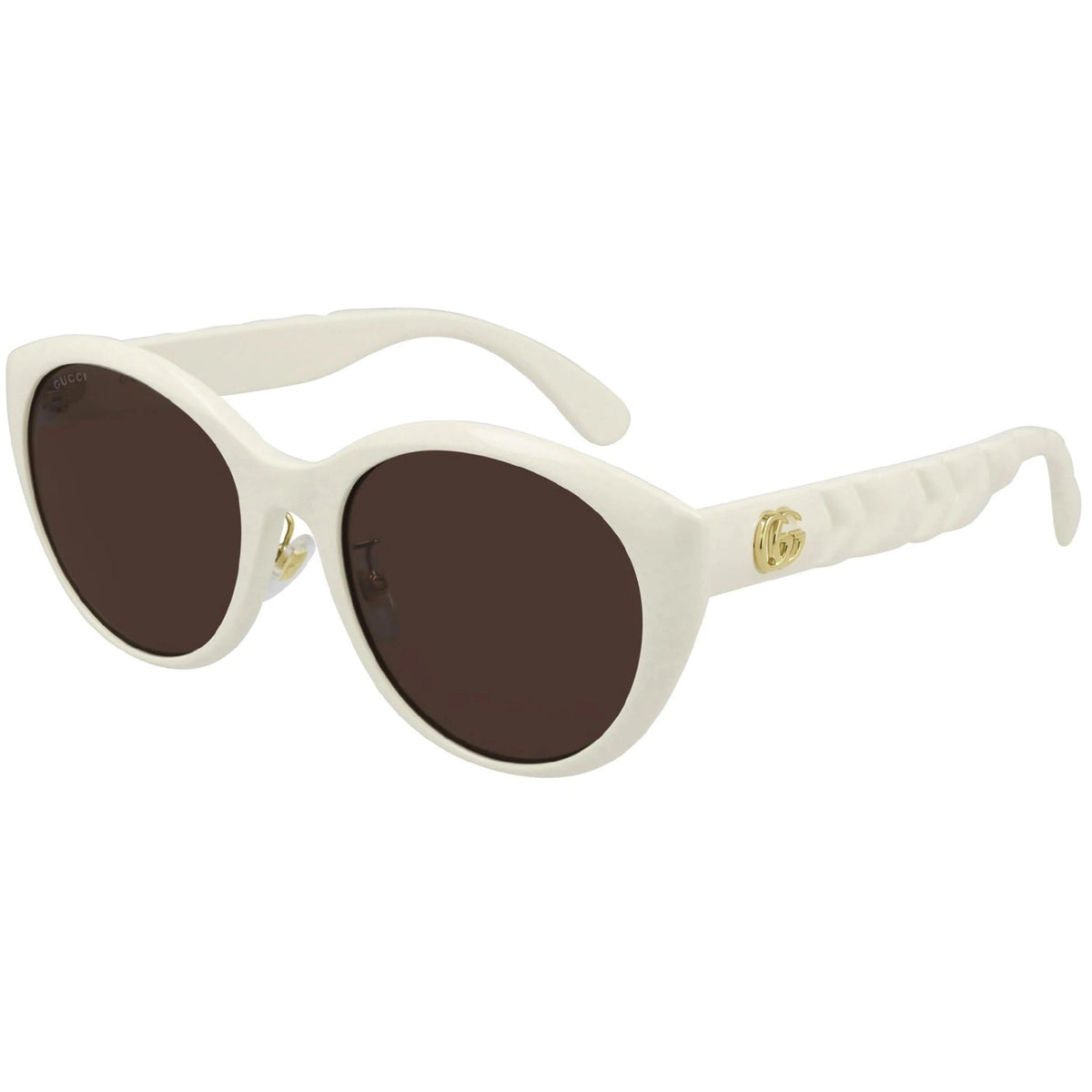 Gucci Women&#39;s Sunglasses Fall Winter 2020 Ivory Brown Nylon Nylon GG0814SK 002