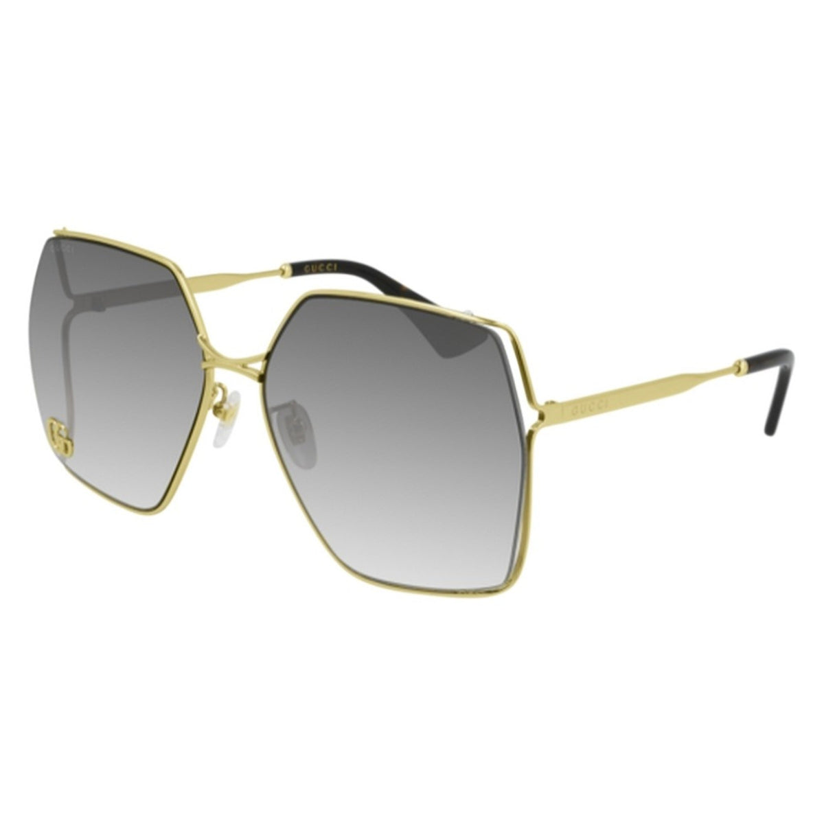 Gucci Women's Sunglasses Spring Summer 2021 Gold Grey Nylon Nylon Gradient GG0817S 006