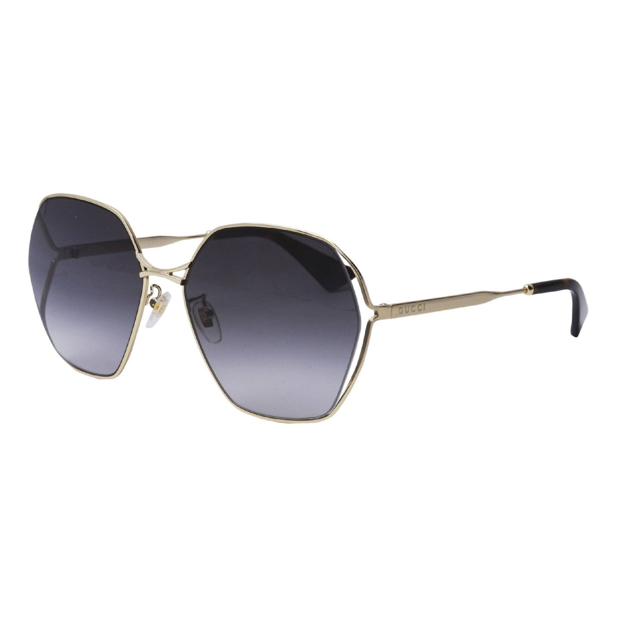 Gucci Women&#39;s Sunglasses Fall Winter 2020 Gold Grey Nylon Nylon Gradient GG0818SA 001
