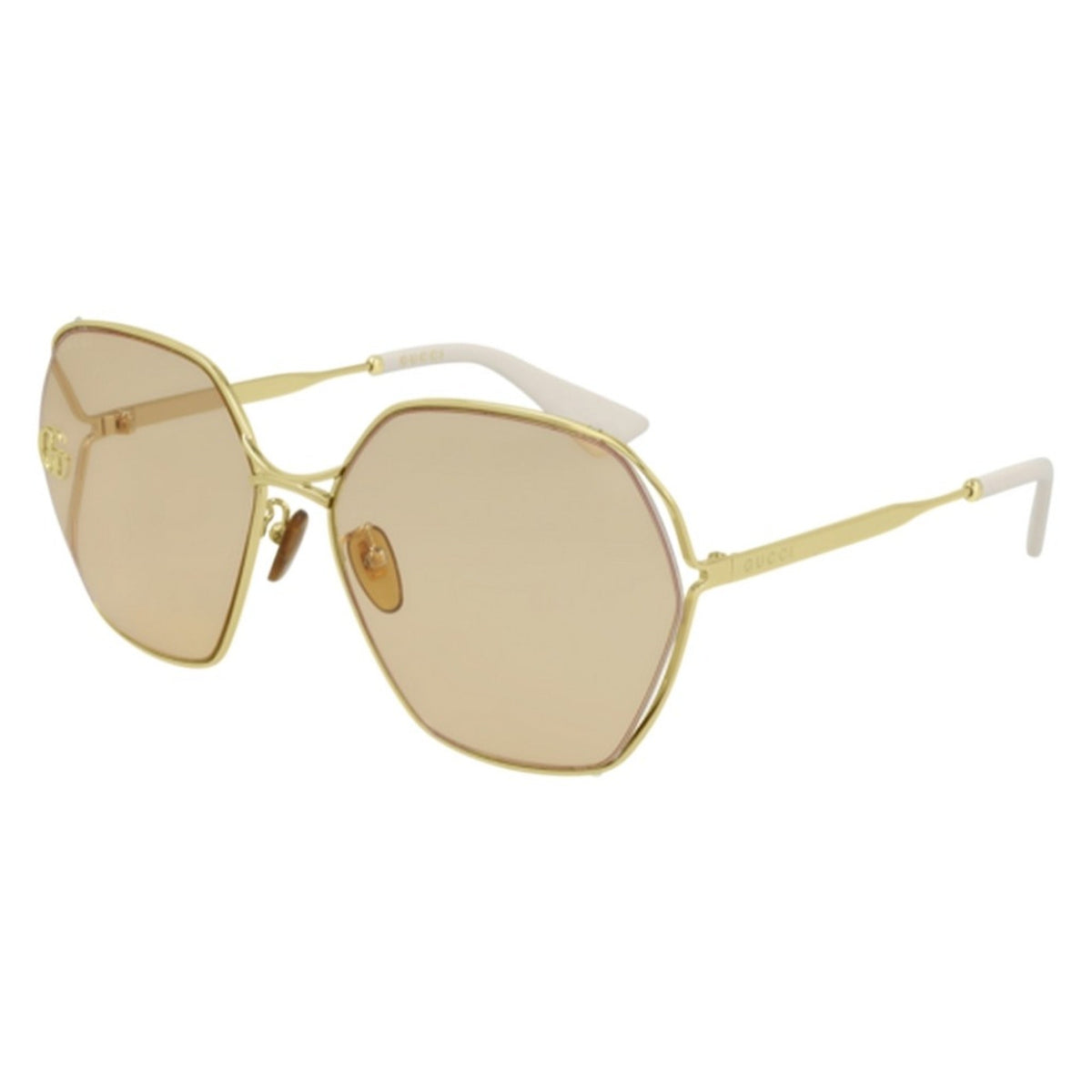 Gucci Women's Sunglasses Spring Summer 2021 Gold Orange Nylon Nylon GG0818SA 006