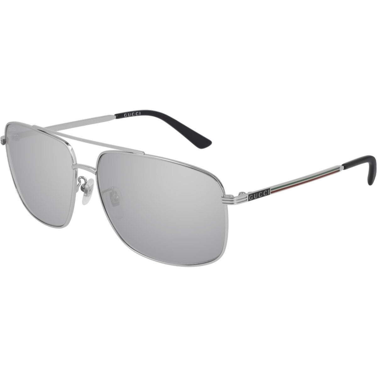 Gucci Men's Sunglasses Fall Winter 2020 Silver Grey Nylon Nylon Mirror GG0836SK 003
