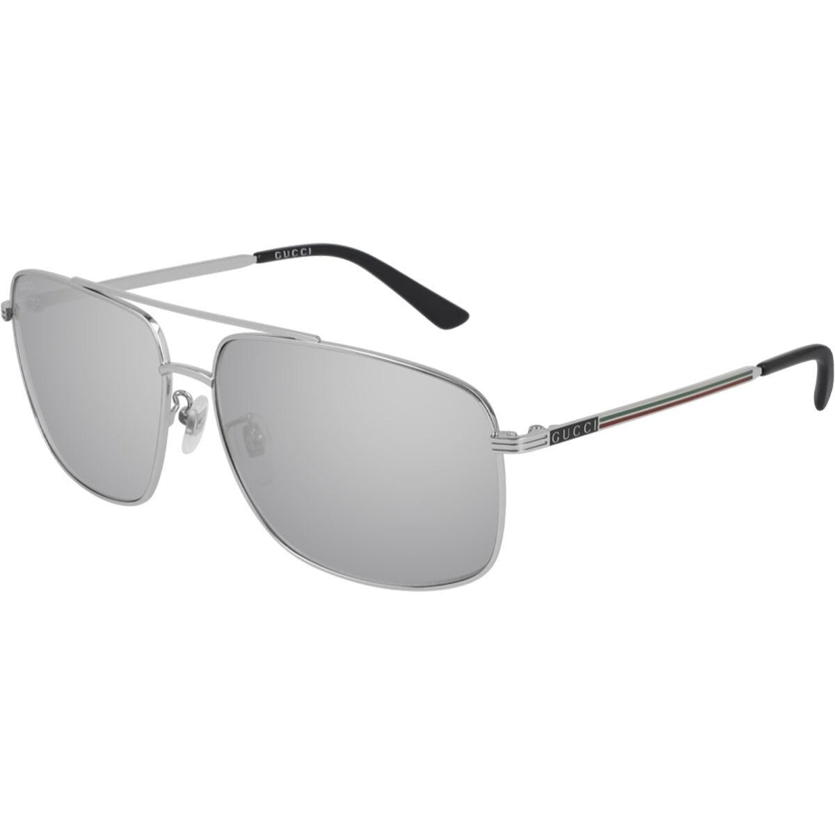 Gucci Men&#39;s Sunglasses Fall Winter 2020 Silver Grey Nylon Nylon Mirror GG0836SK 003