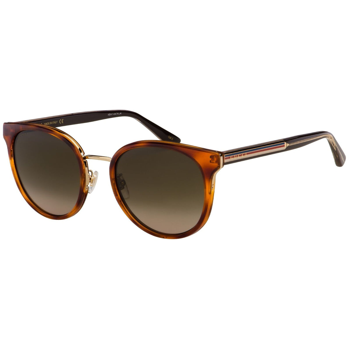 Gucci Women&#39;s Sunglasses Fall Winter 2020 Havana Brown Nylon Nylon Gradient GG0850SK 004
