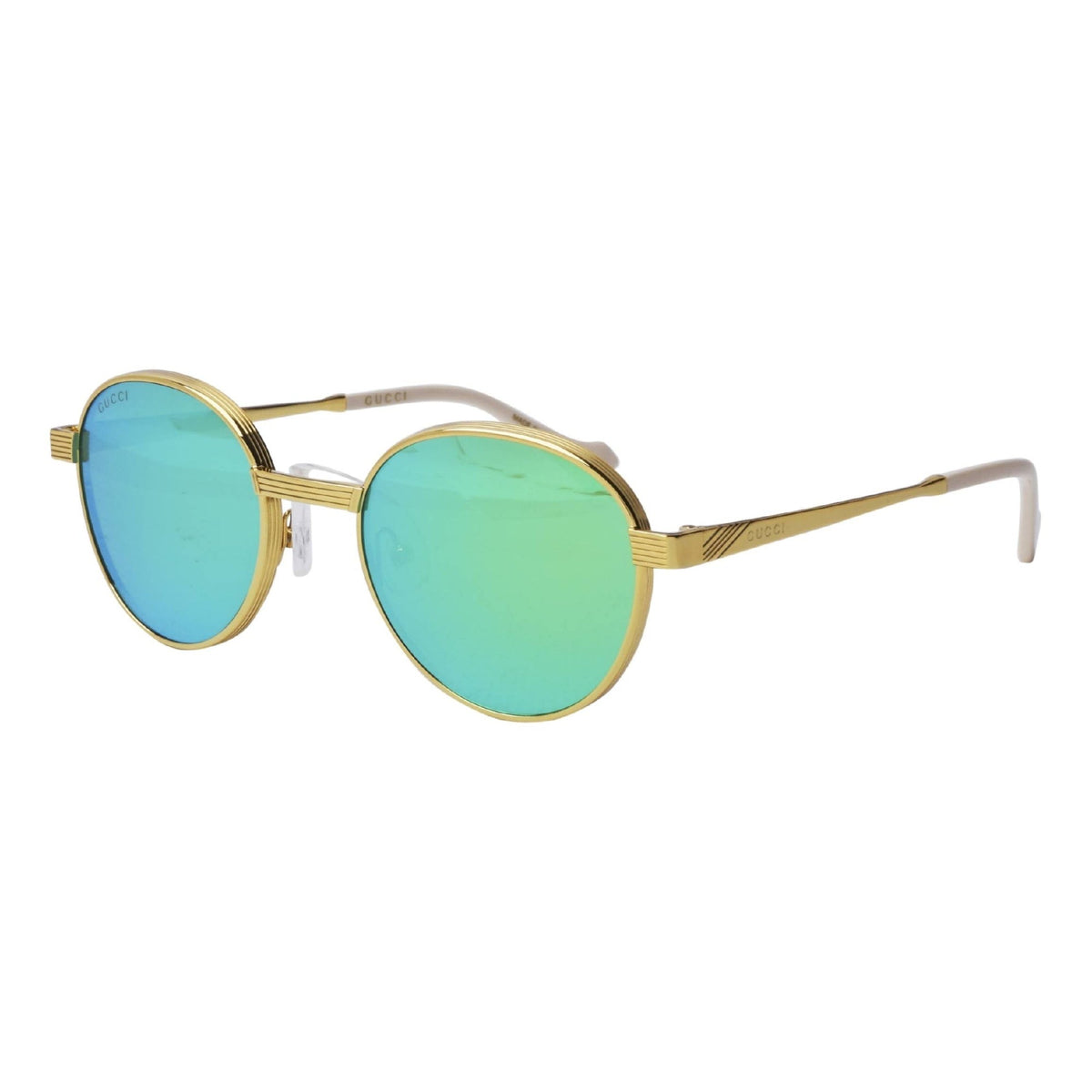 Gucci Men&#39;s Sunglasses Fall Winter 2020 Gold Green Nylon Nylon Mirror(Double) GG0872S 002