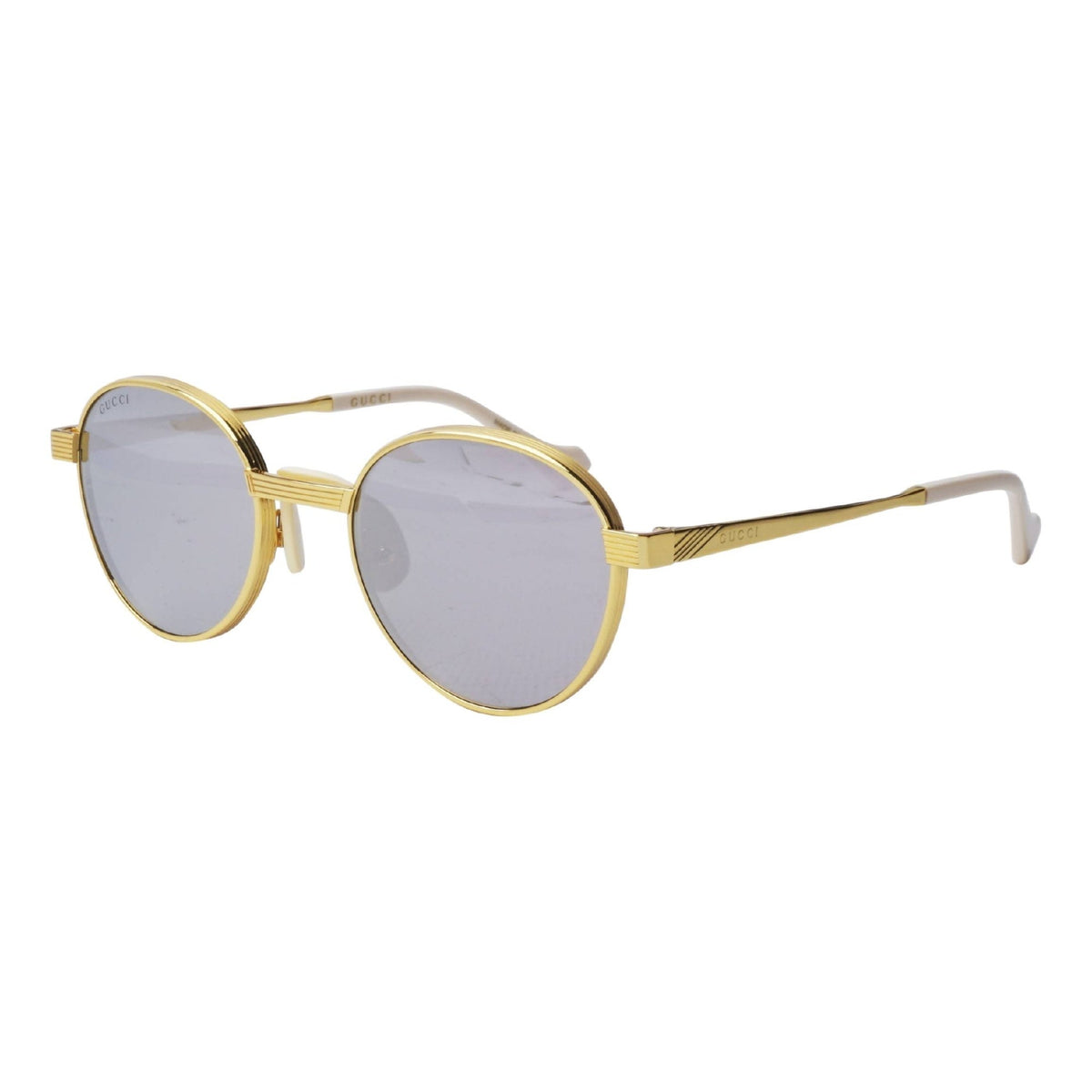 Gucci Men's Sunglasses Fall Winter 2020 Gold Silver Nylon Nylon Mirror(Double) GG0872S 003