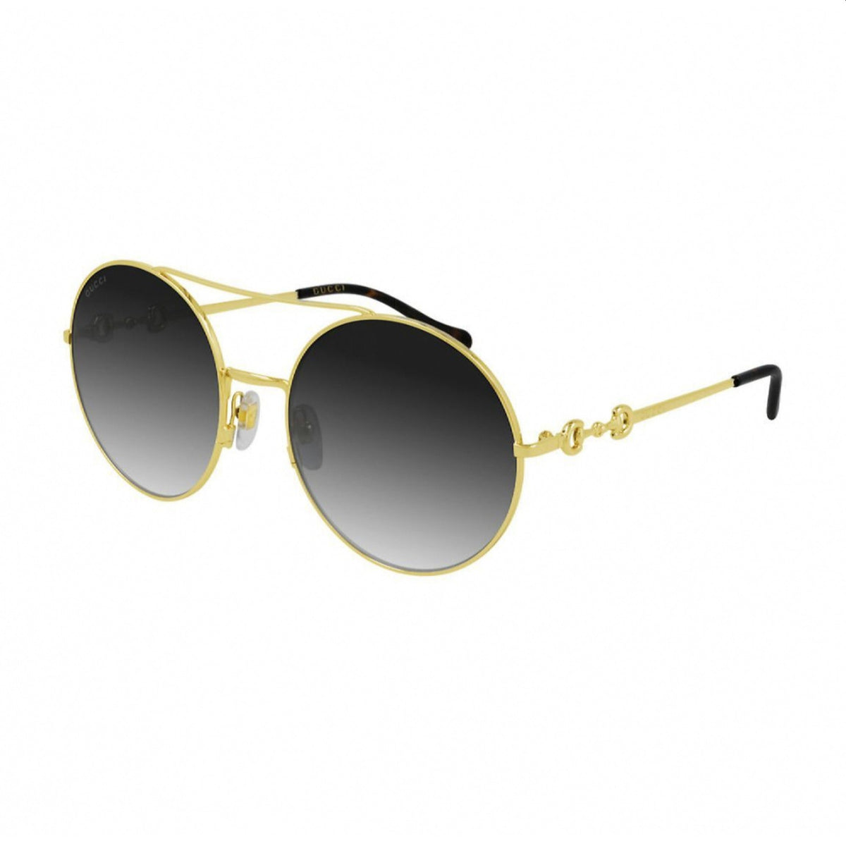 Gucci Women's Sunglasses Spring Summer 2021 Gold Grey Nylon Nylon Gradient GG0878S 001